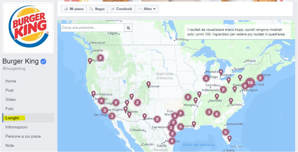 FACEBOOK LOCATIONS Localizza la