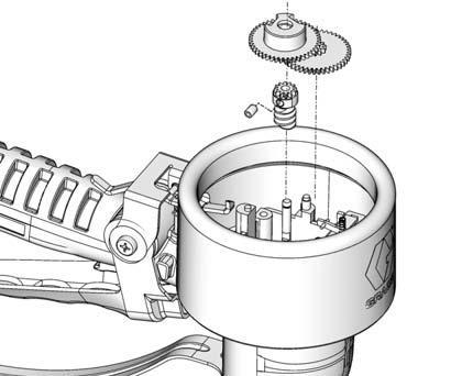 25 Riparazione sezione del contatore del misuratore predefinito SDMP8 Smontaggio NOTA: Non smontare contemporaneamente la sezione dei fluidi e quella di conteggio.