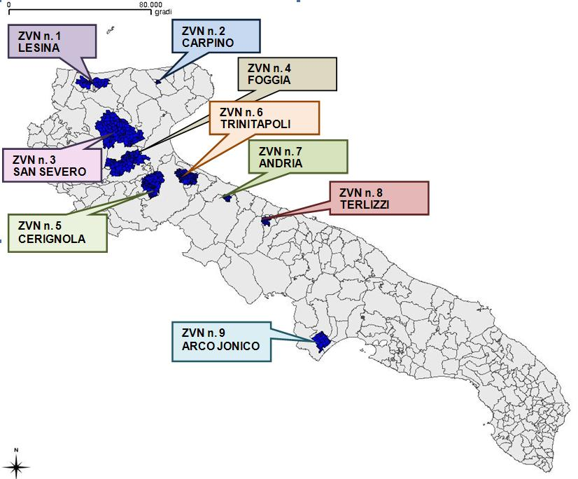 La normativa nazionale ed europea è stata recepita a livello regionale attraverso la messa a punto di programmi di controllo e monitoraggio che hanno portato alla designazione delle cosiddette zone