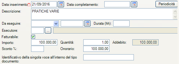 GESTIONE GESTIONE LAVORI Importo unitario Il programma è stato modificato in modo tale da aumentare la dimensione del campo Importo unitario per le prestazioni inserite nelle pratiche.