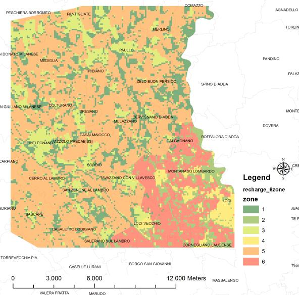 Interpolated zones of recharge Modello dell Alto Lodigiano Scenari predittivi: «irrigazione Invernale»