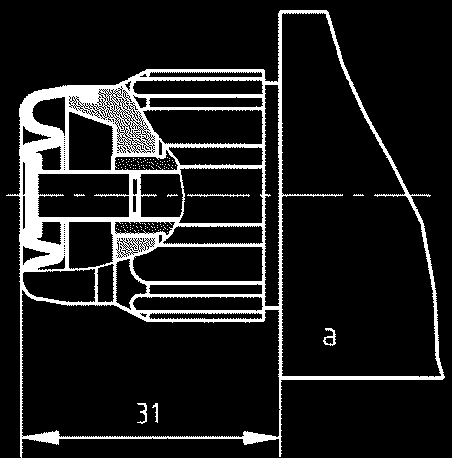 pastiglia 2, opportunamente sagomata, forata di precisione e tenuta in sede mediante un OR 1 di dimensioni 9,25 x 1,78 (es.: OR 110-2037).