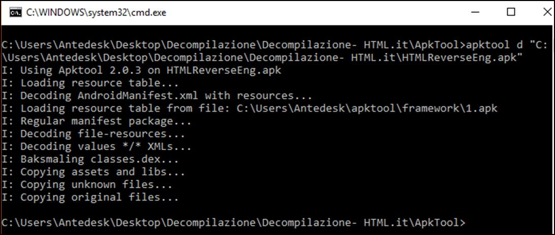 Decompilare APK Seconodo metodo Apktool per funzionare necessita dei seguenti file apktool.bat apktool_[version].