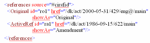 Life cycle example Life cycle: list of the dates when different modifier acts affected the document e1 = 1997-08-29 enter in force e2 = 2003-12-19 first amendment <lifecycle source="#au1"> <event