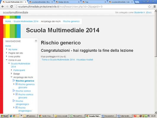 modulo con verifica automatica per gli alunni e sistema di back office per i docenti.