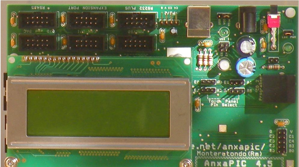 AnxaPic v4.5 ra - Board Layout Page 1 G A B Sez. alimentazione logica e display - rtil Display LCD-TXT C Conn.