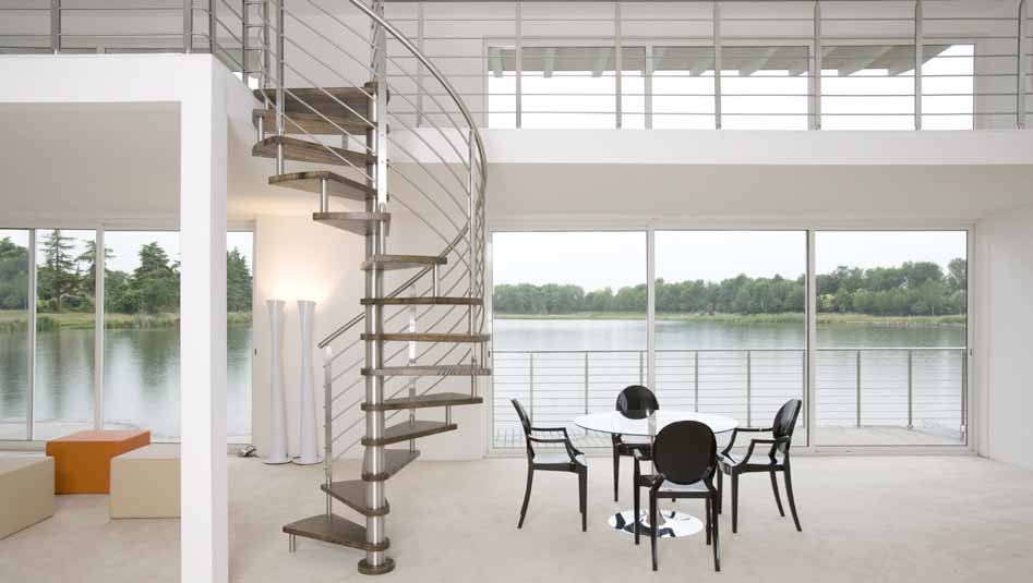 Le linee di scale a giorno per interni hanno in comune un design semplice e moderno, realizzate in legno, vetro e acciaio con la massima cura del dettaglio, Novalinea