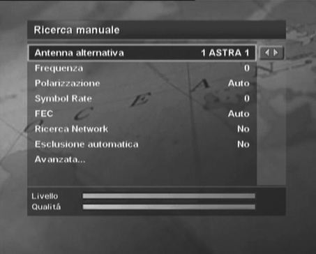 3. RICERCA PROGRAMMI Esclusione automatica: Selezionare Sí, per escludere tutti i canali codificati,