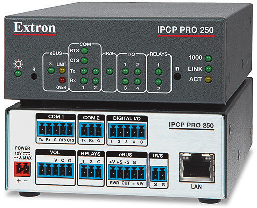 Processori di controllo IP Pro I processori di controllo IP Pro sono progettati per il funzionamento con i pannelli a pulsanti e altri dispositivi di controllo del AV per controllo ambientale e di.