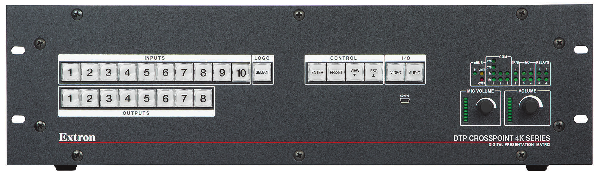 Switcher con processori di controllo Pulsanti retroilluminati a tre colori QS-F (QuickSwitch Front Panel Controller) per un funzionamento facile e intuitivo della matrice Processore di scaling Vector