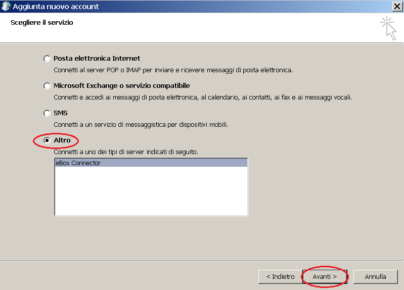 la casella Altro, selezioniamo ebox Connector e successivamente