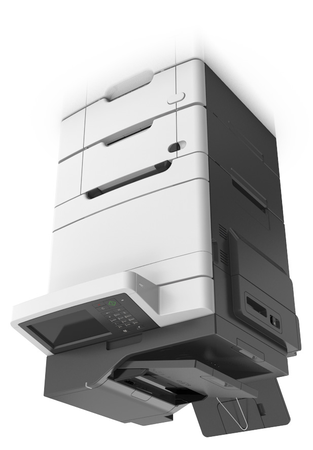 Informazioni sulla stampante 12 Modelli di base 1 Pannello di controllo della stampante 2 Alimentatore automatico documenti (ADF) 3 Raccoglitore standard 4 Fermo dello sportello superiore 5 Coperchio