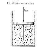 Equilibrio termodinamico L equilibrio meccanico si stabilisce fra le forze che il sistema esercita sull ambiente esterno e le forze esterne agenti