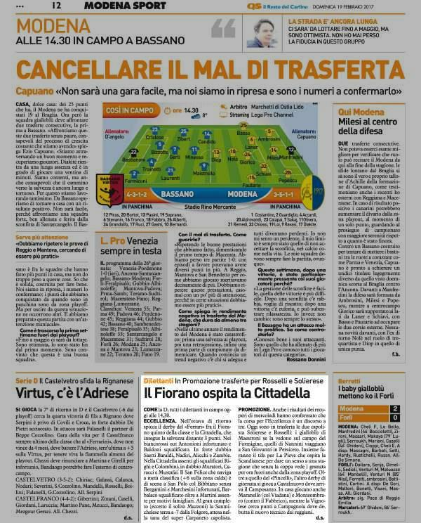 Pagina 80 Il Resto del Carlino (ed. Modena) Sport Dilettanti In Promozione trasferte per Rosselli e Solierese Il Fiorano ospita la Cittadella COME la D, tutti i dilettanti in campo oggi alle 14,30.