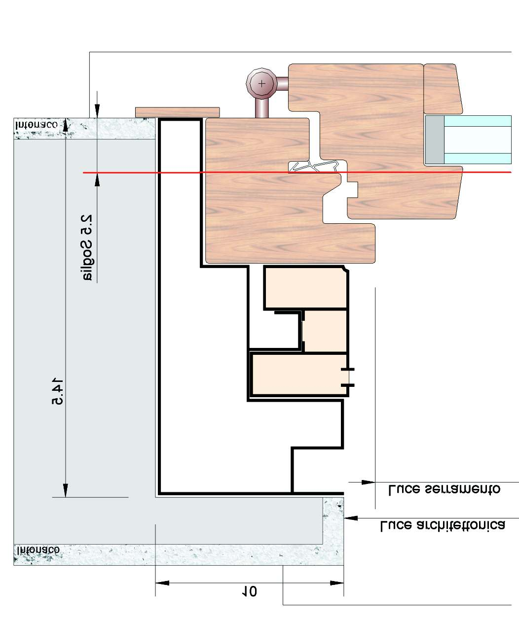 15 Altezza voltino: cm.35 Misura larghezza cassonetto: Luce architettonica+cm.