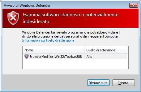 Windows Defender, attivo in tutte le installazioni di Windows Vista e Windows Seven, potrebbe riconoscere il setup delle librerie crittografiche come un componente potenzialmente pericoloso e