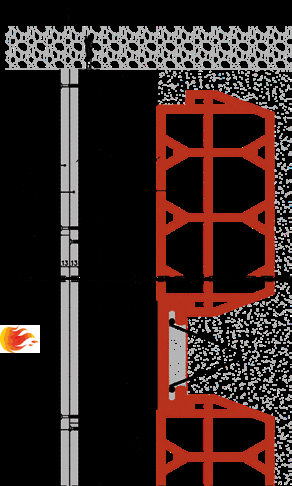 PROTEZIONE DI SOLAIO IN LATEROCEMENTO 12_CONTROSOFFITTO MGO FIRE PLUS S26/27 RESISTENZA AL FUOCO: REI 180 2) Profilo metallico 27x60x27 sp. 0,6 mm 3) Guida 30x28x30 sp.