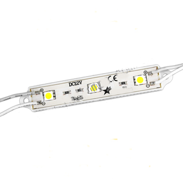 Pagina 48 MODULO A LED PLASTICI LOW COST Caratteristiche di prodotto: Modulo in abs da 2 led 5050 Passo dei led 28 mm Spaziatura tra moduli 65 mm Dimensioni 47 x 15 x 4,5 mm Colore bianco (fornibile