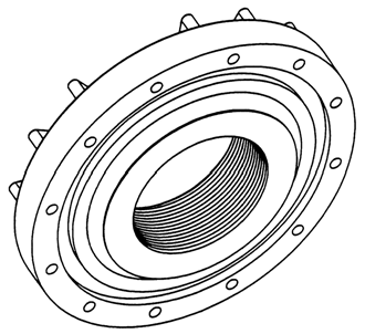 FLANGIA CHIUSA adatta per bombole con attacco flangiato 6 ; in materiale PVC; completa di viti, dadi, rondelle e o-ring di tenuta; con viteria in acciaio AISI 304.