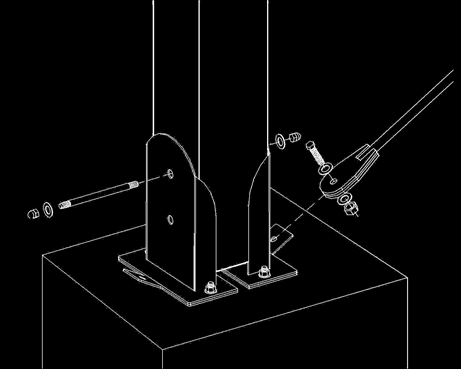 filettate, poi gettare Inserire la colonna in legno Installare l ancorante indicato