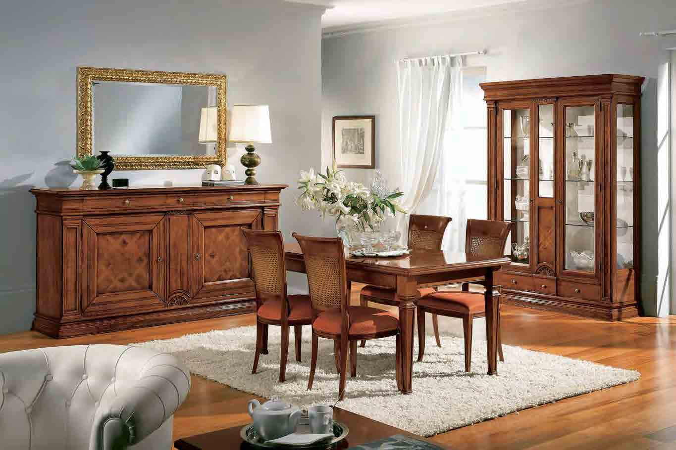dining rooms ARTICOLO 4045 Credenza con 2 porte intarsiate e 3 cassetti (smontabile). Coffeeboard 2 doors with inlay and 3 drawers (dismantles). cm. L. 224 P. 58 H. 117 M 3 1,52 Kg.
