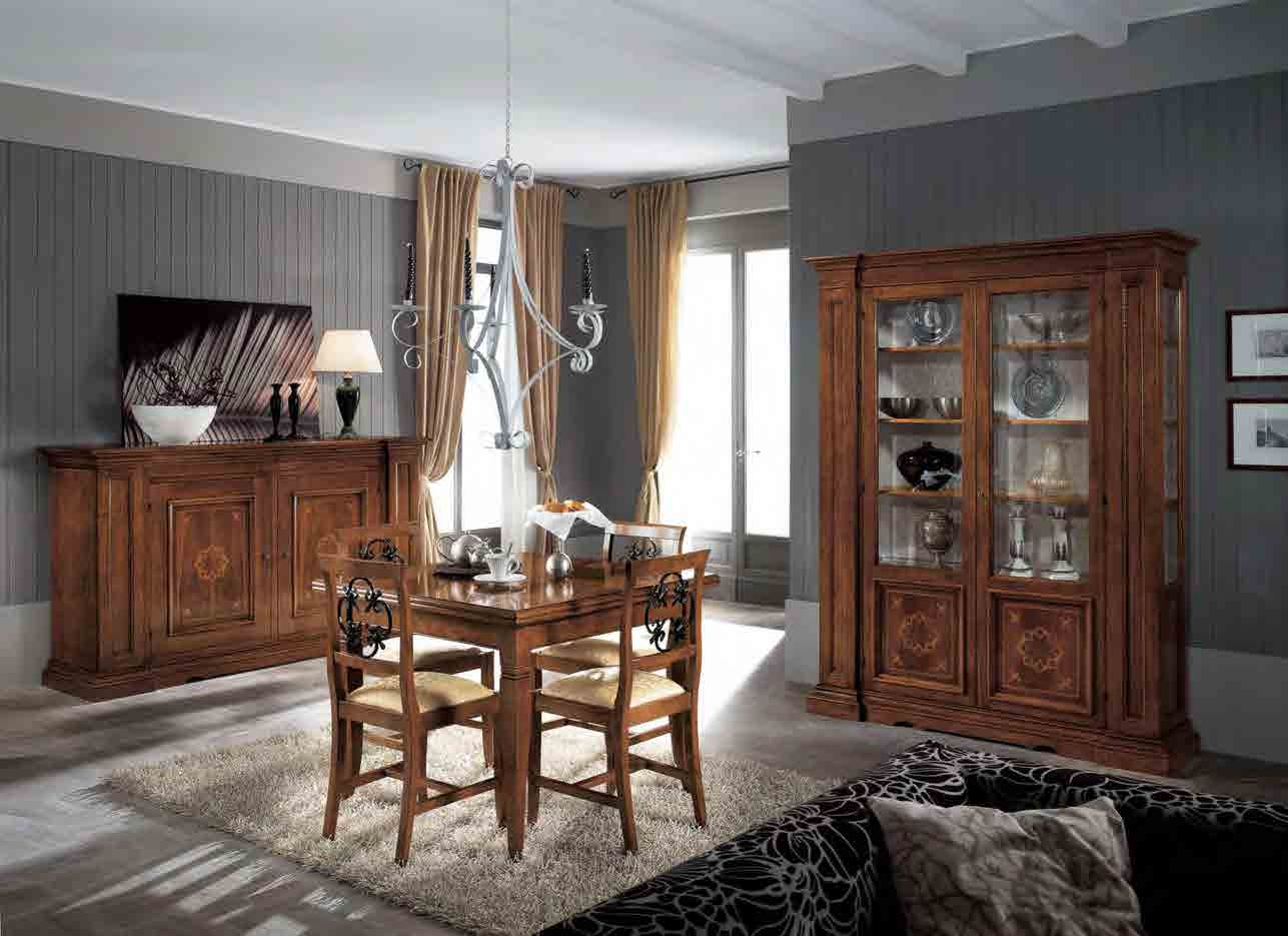 dining rooms una forte esperienza nella lavorazione del legno esalta ambienti prestigiosi ARTICOLO H03 Credenza con 2 porte intarsiate, 2 cassetti sottopiano e segreto.