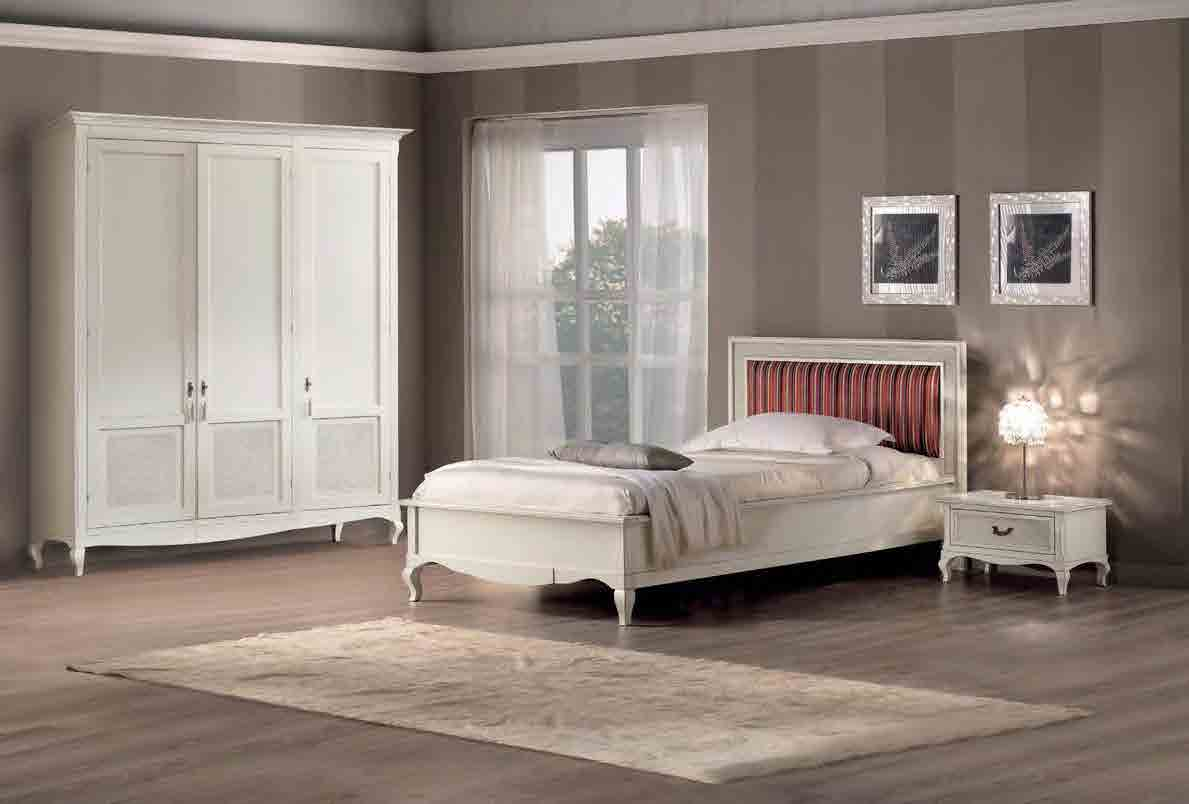 bedrooms ARTICOLO H5005 Letto singolo a una piazza e mezza da 140 cm. testata dritta paglia di vienna imbottita. Single bed 140 cm.