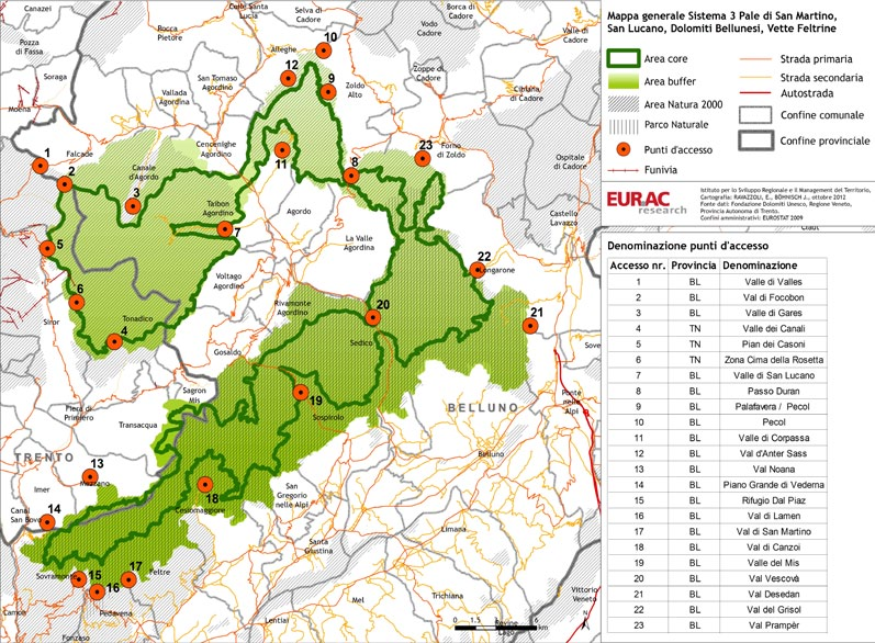 Criticità, potenziali e strategie per i singoli Sistemi delle Dolomiti Patrimonio UNESCO 5.3 