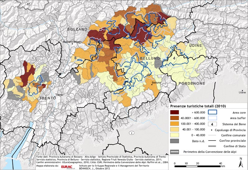 Individuazione delle criticità e dei potenziali generali per le Dolomiti Patrimonio UNESCO Figura 13: