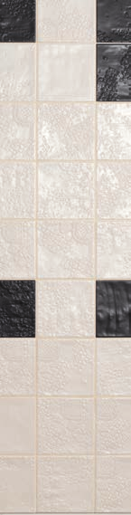 BUCCHERO bianco matt BUC101M n 05 greige matt BUC102M n 05 13,2X13,2 5.2"X5.2" 6,5X26,6 2.5"X10.5" 6,5X40 2.5"X15.