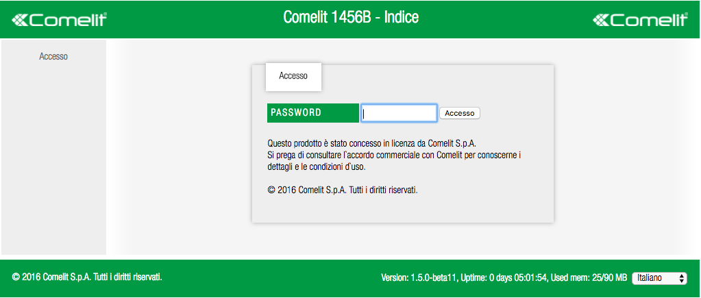 Connessione alle pagine web di configurazione Dalle pagine web è possibile effettuare tutte le operazioni disponibili su ViP Manager eccetto l attivazione delle licenze.