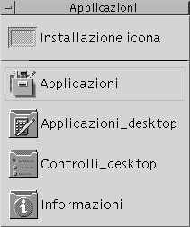 Pannello secondario Applicazioni Il pannello secondario Applicazioni permette di accedere facilmente alle applicazioni e agli strumenti usati più di frequente.