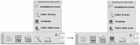 Inserimento di un controllo di un pannello secondario nel pannello primario 1. Puntare sul controllo del pannello secondario che si desidera inserire nel pannello primario. 2.