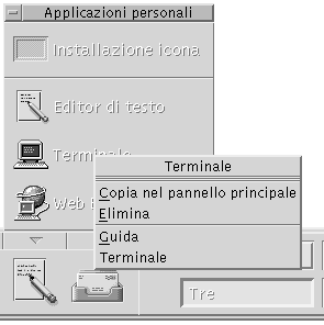 Guida Visualizza la guida sui commutatori degli spazi di lavoro Controlli dei pannelli secondari Il menu a scomparsa associato a un controllo di un pannello secondario include un comando per