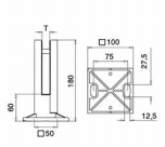 glass C O P ER C H I O Q U A D R O Per piede per balaustra Acciaio AISI 316 satinato SQUARED COVER For balustrade support Satin Stainless steel