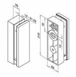 Fissaggi per balaustre Balustrades fixings NEWS 2014 FISSAGGIO FRONTALE PER BALAUSTRA Acciaio satinato Per vetro da 12 a 21,52 mm FRONTAL FIXING FOR BALUSTRADE Satin Stainless steel Glass thickness