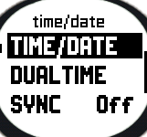 Impostazione dell ora e del doppio fuso Per impostare l ora e il doppio fuso procedere come segue: 1. Nel menu Set, scorrere su Time/Date e premere brevemente Enter.