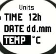 Impostazione dell unità della temperatura (Temp) L impostazione Temp definisce l unità di misura che deve essere utilizzata per visualizzare la temperatura.