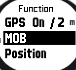 MOB: La prima riga visualizza l identificazione della funzione MOB. Distanza: La seconda riga visualizza la distanza rispetto alla posizione MOB espressa nell unità di misura prescelta.