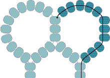 Intessete eventuali fili rimasti e tagliate. ANTICO EGITTO 4 Infilate 11 perline di conteria e cucite attraverso la terza, la quarta e la quinta perlina aggiunte nel passaggio precedente.