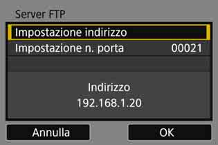 Configurazione delle impostazioni di connessione a un server FTP Queste istruzioni sono la continuazione di quelle contenute nel capitolo 6.