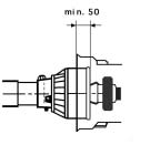 cuffia di protezione della macchina operatrice e quella posta sulla trattrice si sovrappongano ciascuna per almeno 5 cm alla protezione dell albero cardanico (figg. 8 e 9); Fig.