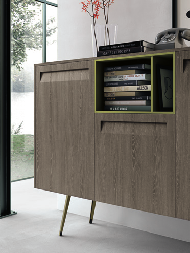 elemento a sé stante che fa subito stile. Rewind isn t just a kitchen model, but a broader design that also includes the living room.