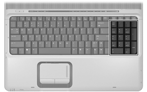 3 Uso del tastierino Il computer è dotato di un tastierino numerico integrato. Per poter utilizzare il tastierino numerico integrato, la modalità bloc num deve essere attivata.