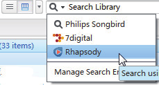 Sulla pagina Web Rhapsody Per riprodurre l intera sequenza, fare clic su Play All (Riproduci tutti); Per riprodurre un brano, selezionarlo e fare clic sull icona riportata accanto.