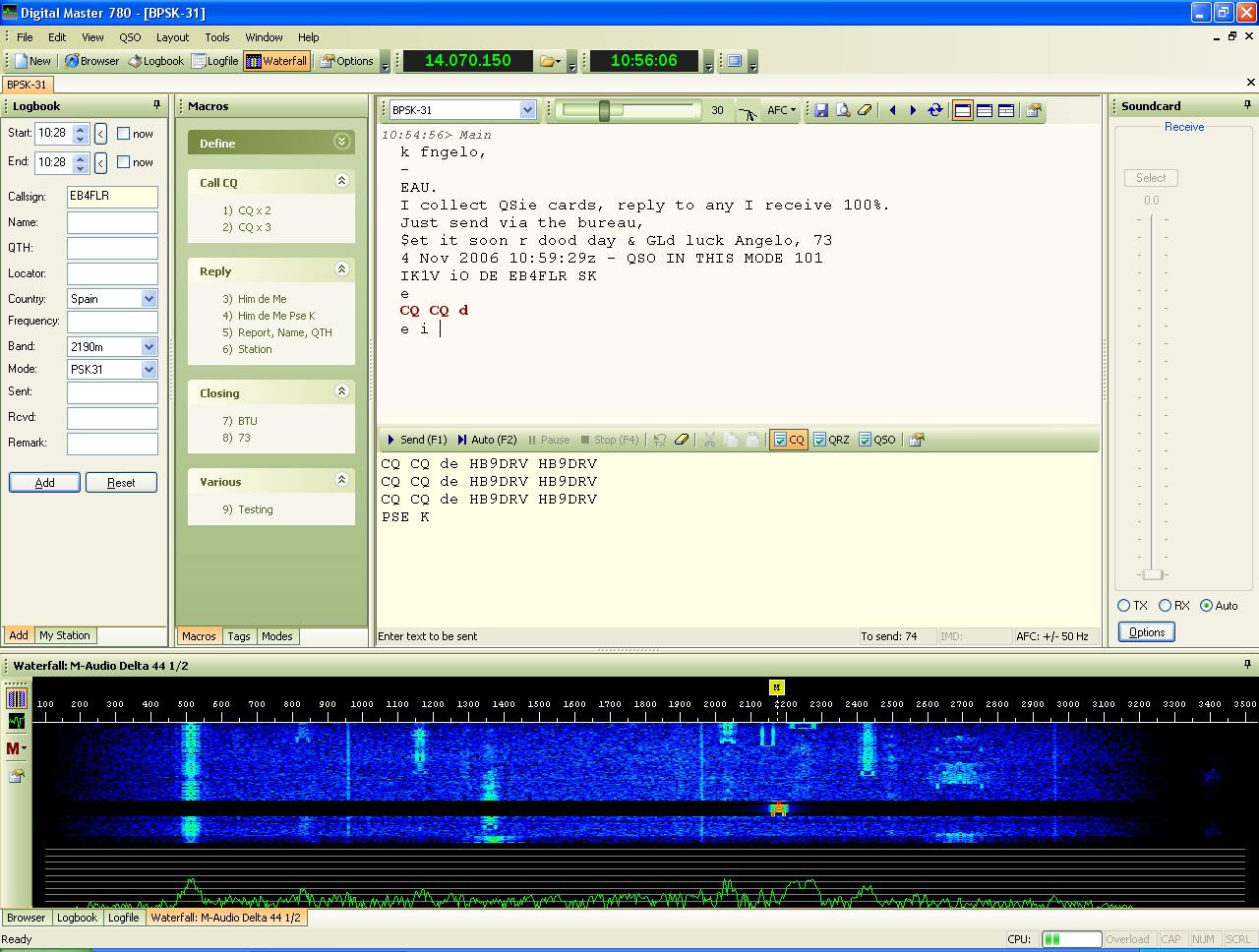 DM 780 Creato da Simon HB9DRV come figlio di Ham Radio Deluxe Supporta: PSK, QPSK, CQ, MCW,