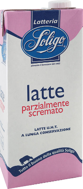 LATTE UHT PARZIALMENTE SCREMATO SOLIGO 1 L -22 % -40 % 0,