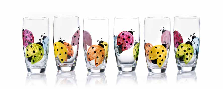 Vetro Fantasia BICCHIERI COCCINELLE 52676 Conf. 6 bicch. acqua ml.