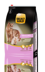 Babycat & Mother SELECT GOLD Babycat & Mother crescere bene SENZA FRUMENTO Grazie alla sua speciale composizione, SELECT GOLD Babycat & Mother Pollame è indicato in particolare per i gattini, dallo