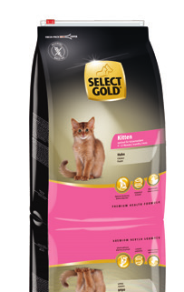 Kitten SELECT GOLD Kitten il meglio fin da piccoli SENZA FRUMENTO SELECT GOLD Kitten Pollo è indicato per gattini e gatti giovani nella seconda fase della crescita (dai 4 ai 12 mesi circa) e, grazie